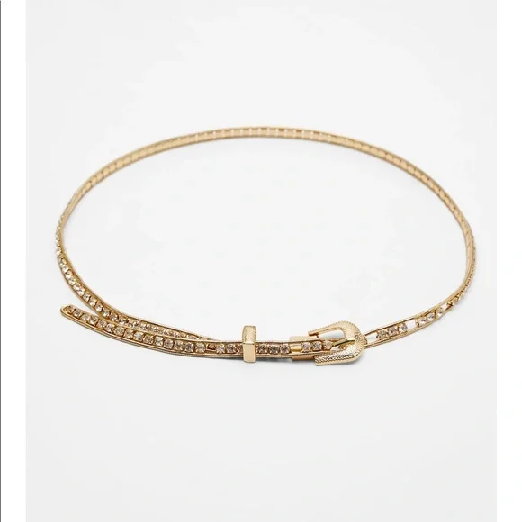 Zara thin jewel belt SPARKLY SKIRT BELT - Silver | ZARA United States main image 4